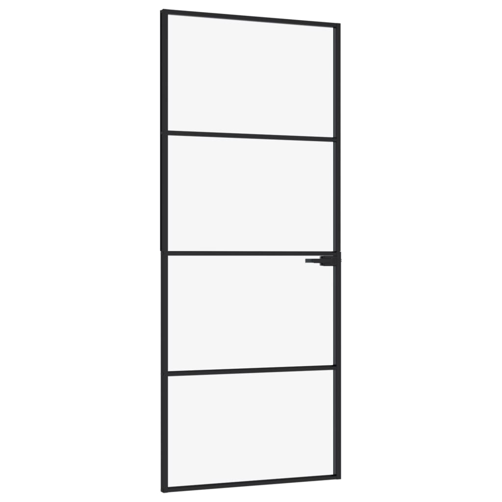 VidaXL inner door 83x201.5 cm hardened glass and aluminum narrow black