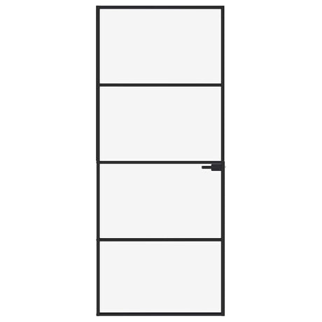 Vidaxx Innentür 83x201,5 cm Hartglas und Aluminium schmal schwarz