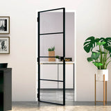 Vidaxx Innentür 83x201,5 cm Hartglas und Aluminium schmal schwarz