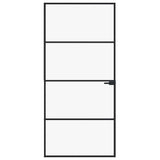 Vidaxx Innentür 93x201,5 cm Hartglas und Aluminium schmal schwarz