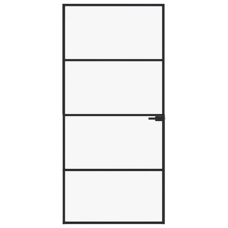 Vidaxx Innentür 93x201,5 cm Hartglas und Aluminium schmal schwarz