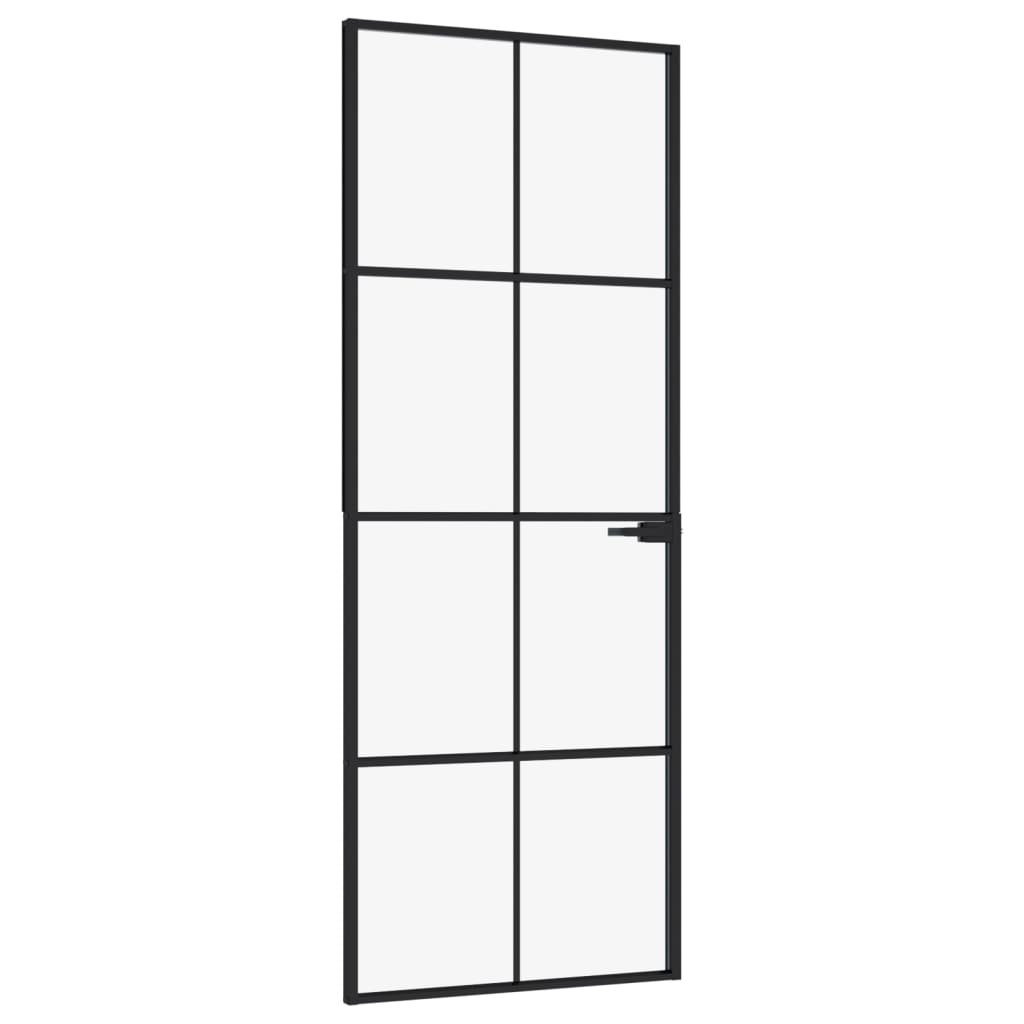 VidaXL inner door 76x201.5 cm hardened glass and aluminum narrow black