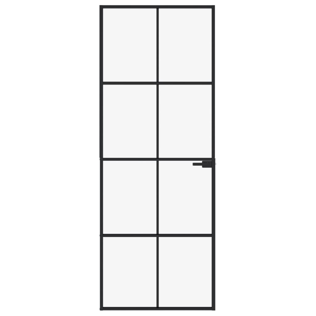 VidaXL inner door 76x201.5 cm hardened glass and aluminum narrow black