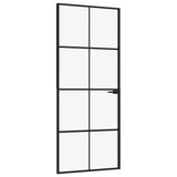 Vidaxx Innentür 83x201,5 cm Hartglas und Aluminium schmal schwarz