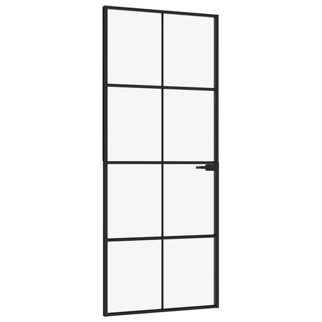 Vidaxx Innentür 83x201,5 cm Hartglas und Aluminium schmal schwarz