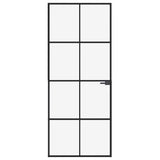 Vidaxx Innentür 83x201,5 cm Hartglas und Aluminium schmal schwarz