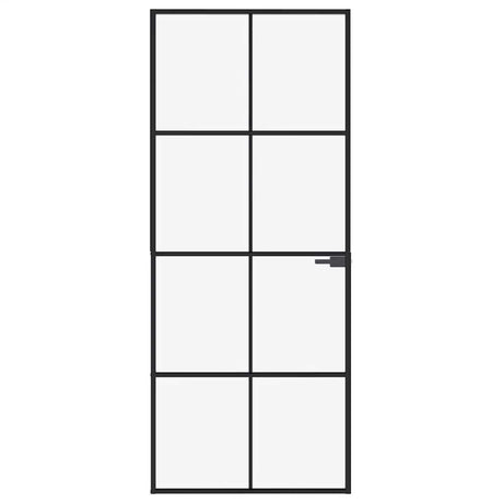 Vidaxx Innentür 83x201,5 cm Hartglas und Aluminium schmal schwarz