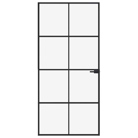 Vidaxx Innentür 93x201,5 cm Hartglas und Aluminium schmal schwarz