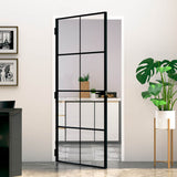 Vidaxx Innentür 93x201,5 cm Hartglas und Aluminium schmal schwarz