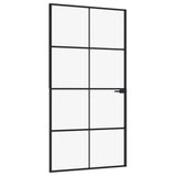 Vidaxl inner door 102x201.5 cm hardened glass and aluminum narrow black