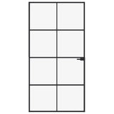 Vidaxl inner door 102x201.5 cm hardened glass and aluminum narrow black