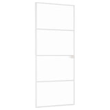 VidaXL Innentür 83x201,5 cm gehärtetes Glas und Aluminium schmal weiß