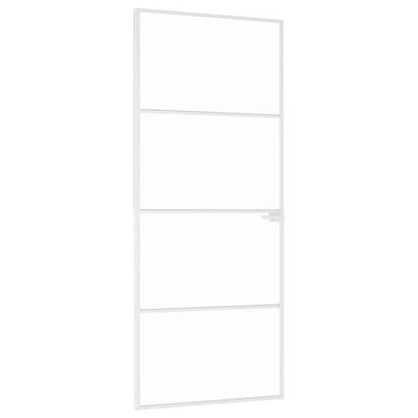 Vidaxx Innentür 83x201,5 cm Hartglas und Aluminium schmal weiß
