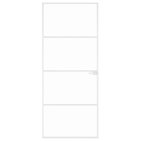 Vidaxx Innentür 83x201,5 cm Hartglas und Aluminium schmal weiß