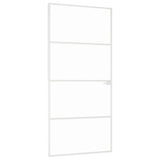 Vidaxl Innenür 93x201,5 cm gehärtetes Glas und Aluminiumschmal weiß