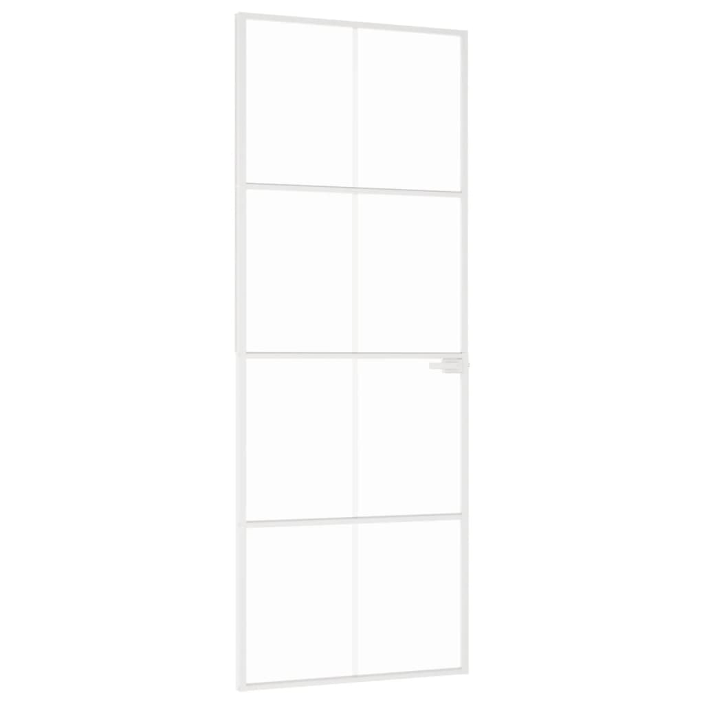 Vidaxl Porta interna 76x201,5 cm in vetro indurito e bianco alluminio