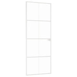 Vidaxl Porta interna 76x201,5 cm in vetro indurito e bianco alluminio