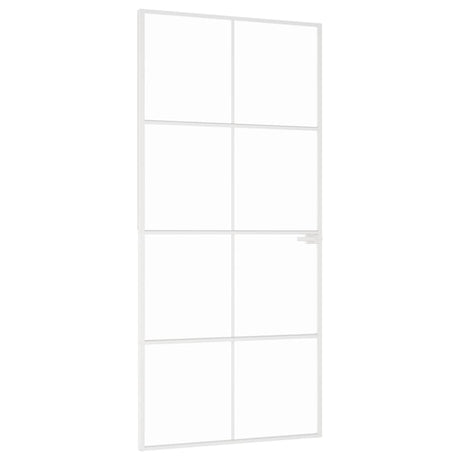 Vidaxx Innentür 93x201,5 cm Hartglas und Aluminium schmal weiß