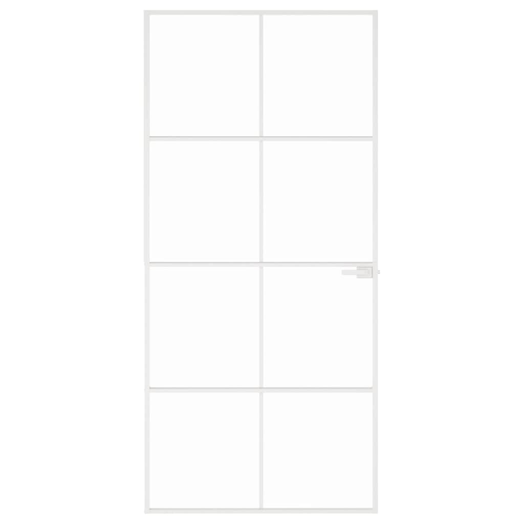 Vidaxx Innentür 93x201,5 cm Hartglas und Aluminium schmal weiß