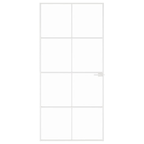 Vidaxx Innentür 93x201,5 cm Hartglas und Aluminium schmal weiß