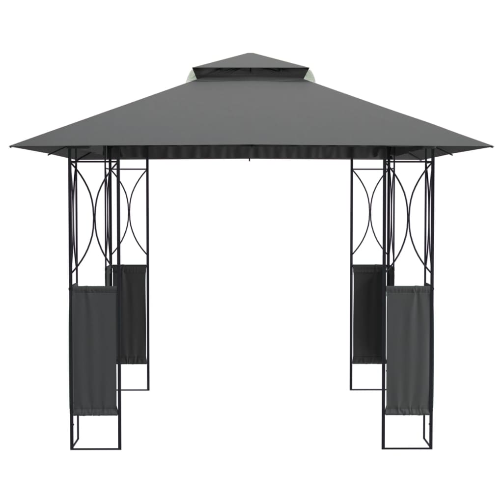 Vidaxl -Laube mit Dach 300x300x270 cm Stahl -Anthrazit -Verschärfen