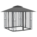 Arbor Vidaxl avec parois latérales 300x300x270 cm anthracite en acier -colore