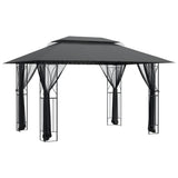 Vidaxx Pavillon mit Seitenwänden 400x300x270 cm Stahl Anthrazit