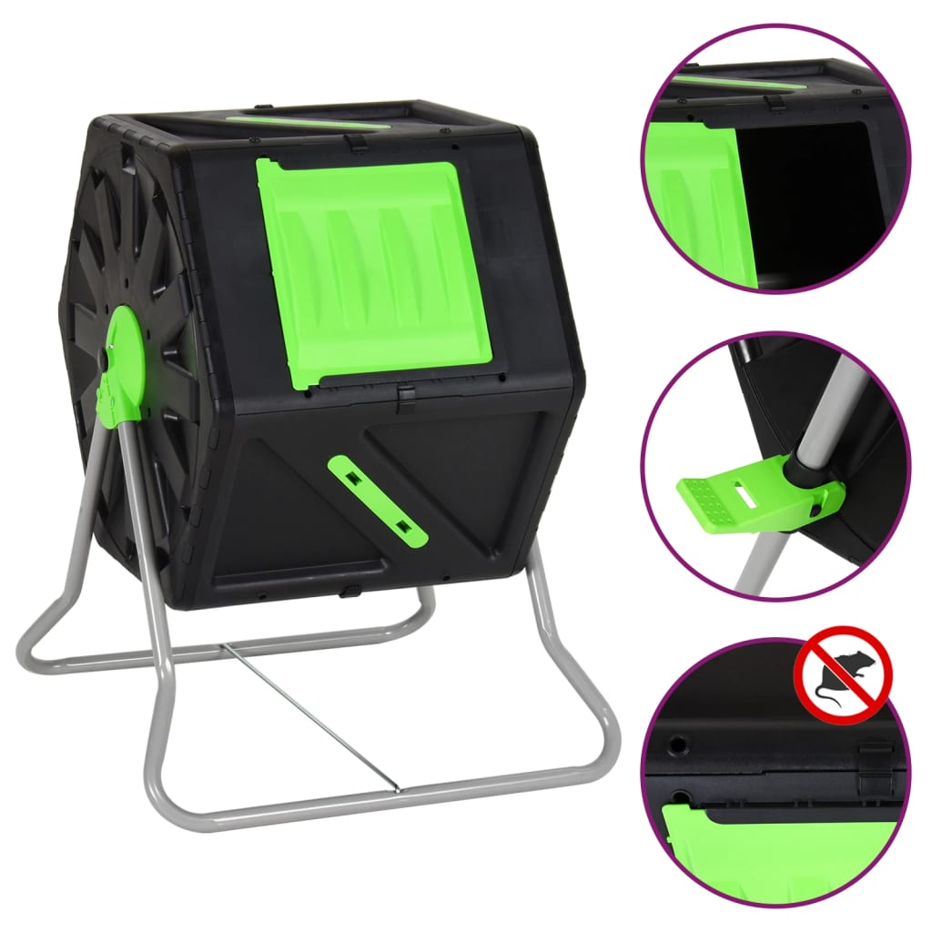 Vidaxx Komposttrommel 105 l 60x58x74 cm Polypropylen