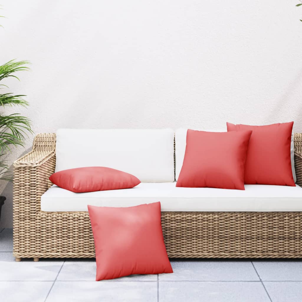 VidaXL Sofakissen 4 Stück 50x50 cm Stoff rot
