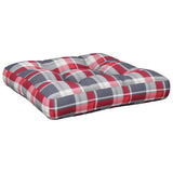 Vidaxx Palettenkissen 50x50x12 cm Stoff Rautenmuster rot