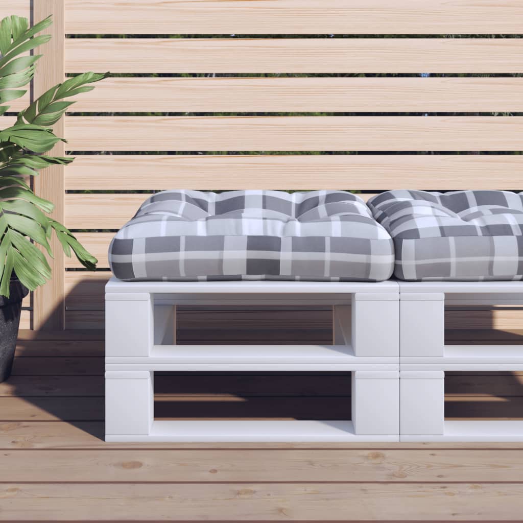 Vidaxx Palettenkissen 50x50x12 cm Stoff Rautenmuster grau