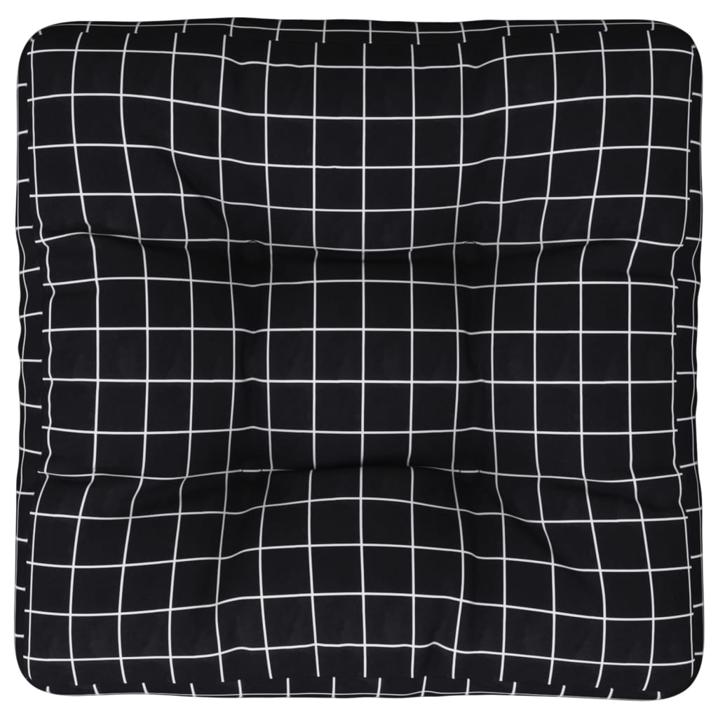 VidaXL Palettenkissen Rautenmuster 50x50x12 cm Stoff schwarz