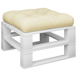VidaXL Palettenkissen 60x60x12 cm Stoff cremefarben