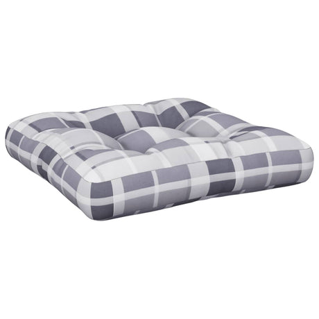 VidaXL Palettenkissen 60x60x12 cm Stoff Rautenmuster grau