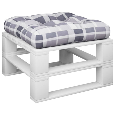 VidaXL Palettenkissen 60x60x12 cm Stoff Rautenmuster grau