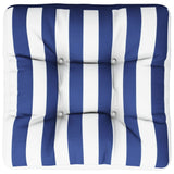 VidaXL Palettenkissen gestreift 60x60x12 cm Stoff blau und weiß