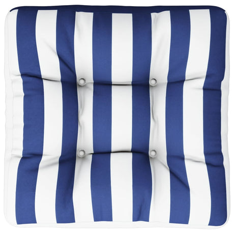VidaXL Palettenkissen gestreift 60x60x12 cm Stoff blau und weiß