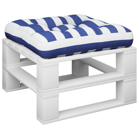 VidaXL Palettenkissen gestreift 60x60x12 cm Stoff blau und weiß