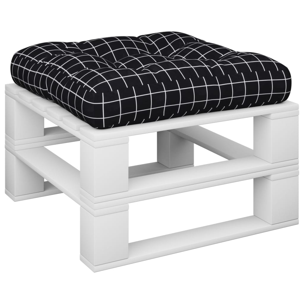 VidaXL Palettenkissen Rautenmuster 60x60x12 cm Stoff schwarz