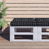 VidaXL Palettenkissen Rautenmuster 60x60x12 cm Stoff schwarz