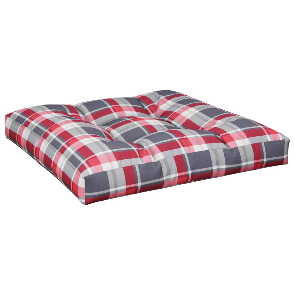 Vidaxx Palettenkissen 70x70x12 cm Stoff Rautenmuster rot