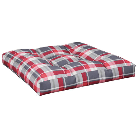 Vidaxx Palettenkissen 70x70x12 cm Stoff Rautenmuster rot