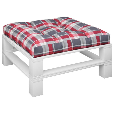 Vidaxx Palettenkissen 70x70x12 cm Stoff Rautenmuster rot