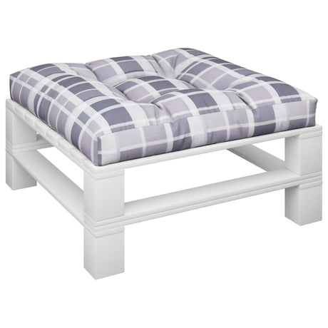 VidaXL Palettenkissen 70x70x12 cm Stoff Rautenmuster grau