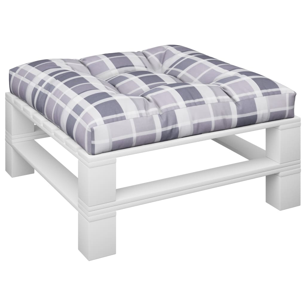 VidaXL Palettenkissen 80x80x12 cm Stoff Rautenmuster grau