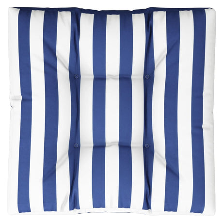 VidaXL Palettenkissen gestreift 80x80x12 cm Stoff Blau und Weiß