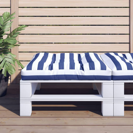 VidaXL Palettenkissen gestreift 80x80x12 cm Stoff Blau und Weiß