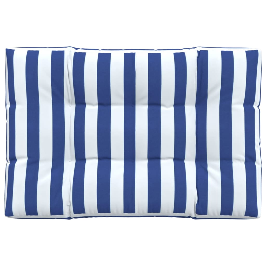 VidaXL Palettenkissen gestreift 120x80x12 cm Stoff blau und weiß