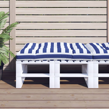 VidaXL Palettenkissen gestreift 120x80x12 cm Stoff blau und weiß