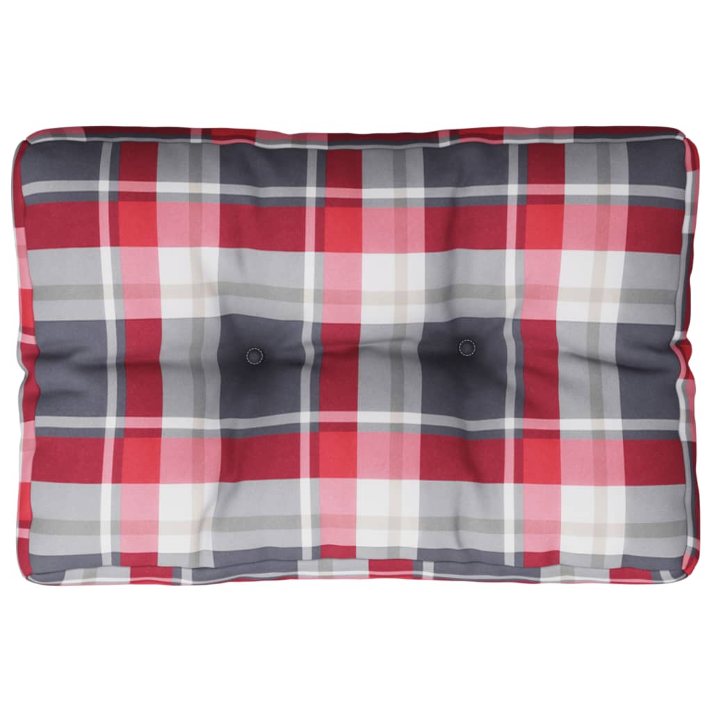 Vidaxx Palettenkissen 60x40x12 cm Stoff Rautenmuster rot